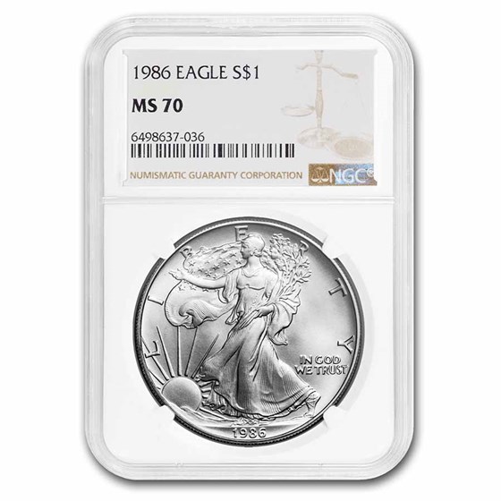 1986 Silver American Eagle MS-70 NGC 1986 Silver American Eagle MS-70 NGC